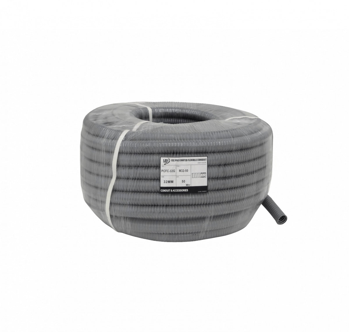 M32-50 32mm BOBINA-50metros TUBO CORRUGADO METALICO FLEXIBLE RECUBIERTO-PVC PCFC