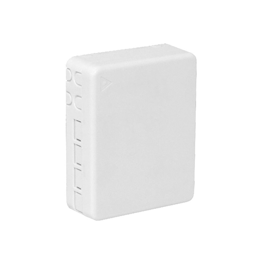 BOX-4D Caja Blanca para Carril-DIN incluye-4-Manguitos 2-CL-Rectangulares IP20 para Fibra Óptica NAP