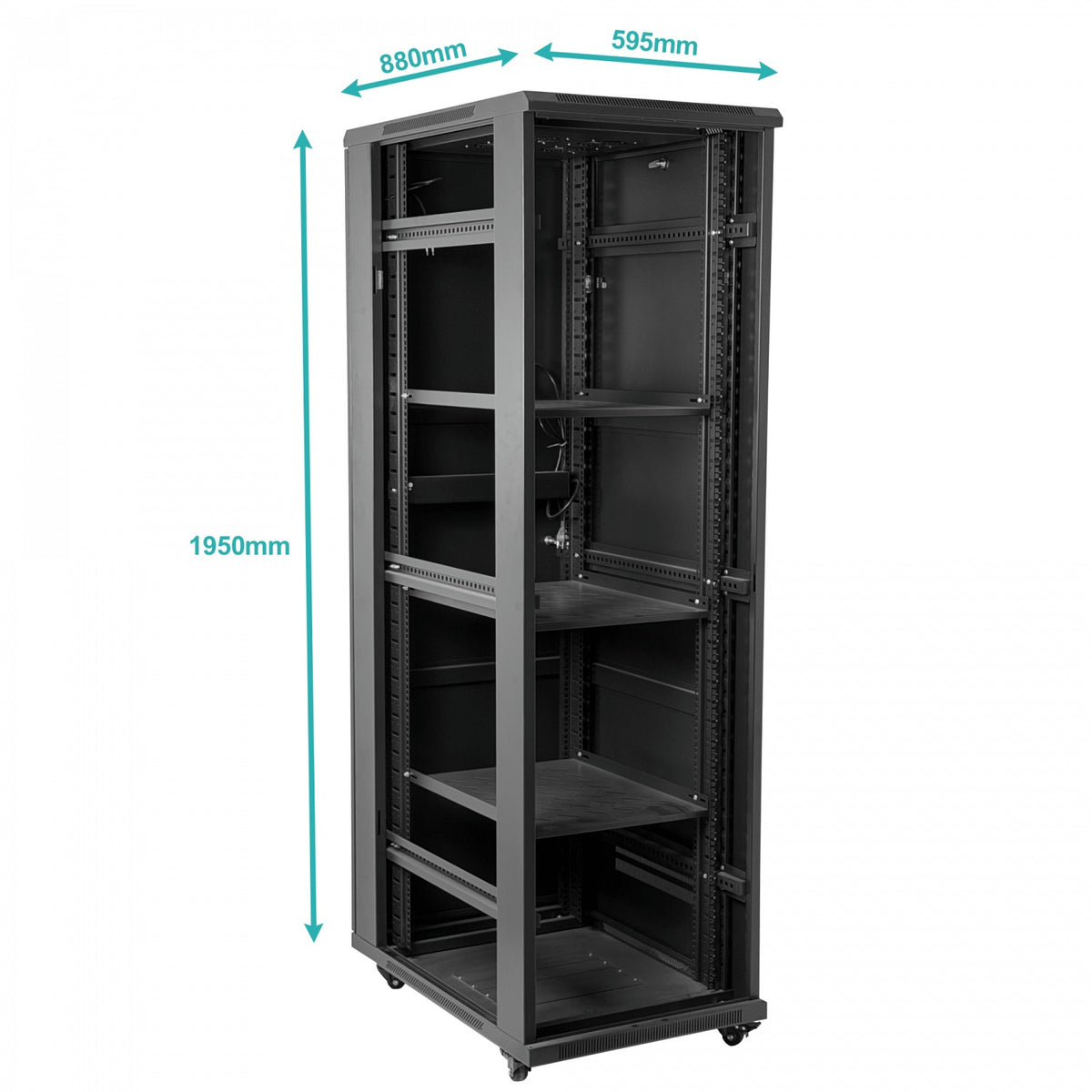 RK42-6L-LIQ. LINKMADE SIN EMBALAJE Cristal 42U 600mm 60cm-Profundidad Armario Ventilador PDU Franja