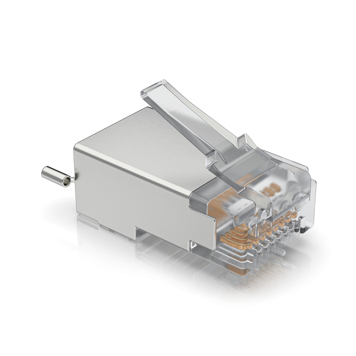 UISP-SHD. UI 100 unidades. Conector RJ45 macho blindado STP FTP Cat5e con puesta a tierra UISP-CONNECTOR-SHD UBIQUITI