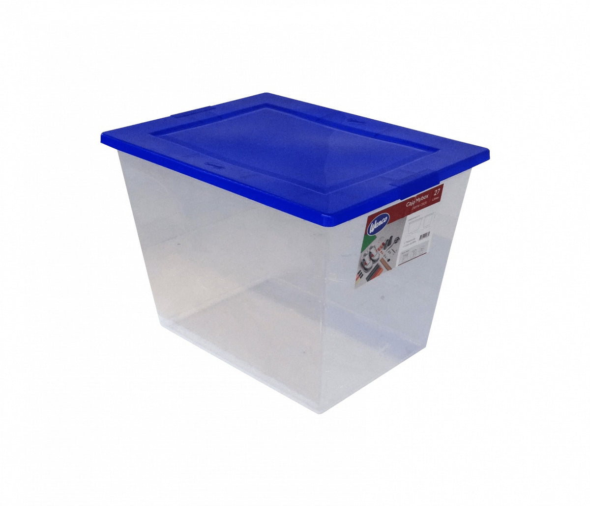 PLA-27 WENCO Recipiente con Tapa 27Litros Transparente 33x42cm 30cm-Alto Polipropileno Rectangular Mybox