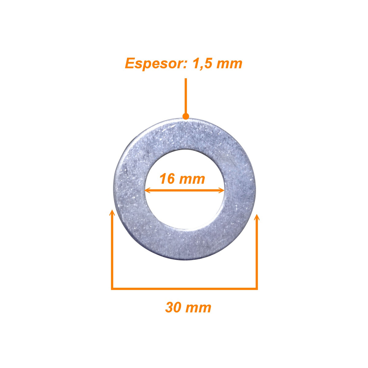 GOL-M16 Arandelas M16 10 piezas 30x16x1.5mm aptas para Tornillo Sinfin M16-230