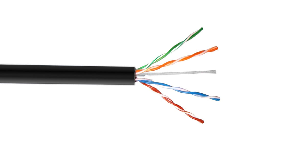 CBXL-UN3 LINKMADE Bobina de 300 metros de cable UTP exterior Cat5e, color negro, conductor de cobre unifilar
