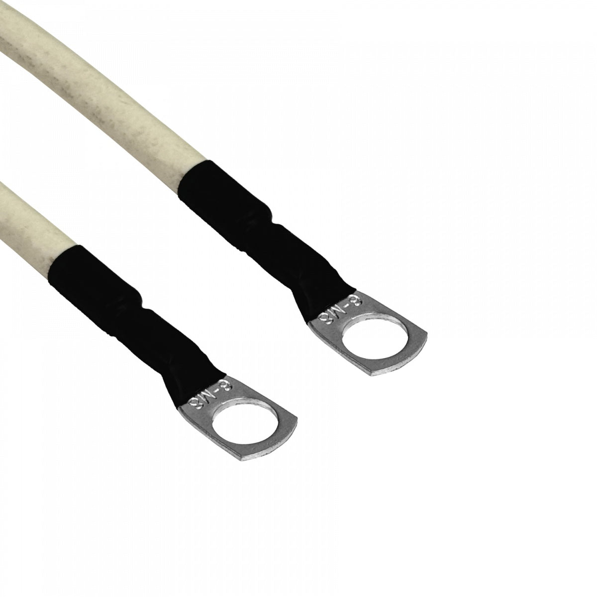 BTW158 Cable 50cm 13,3mm² Calibre 6AWG Blanco 8mm-Diámetro-Terminal 0,5 metros