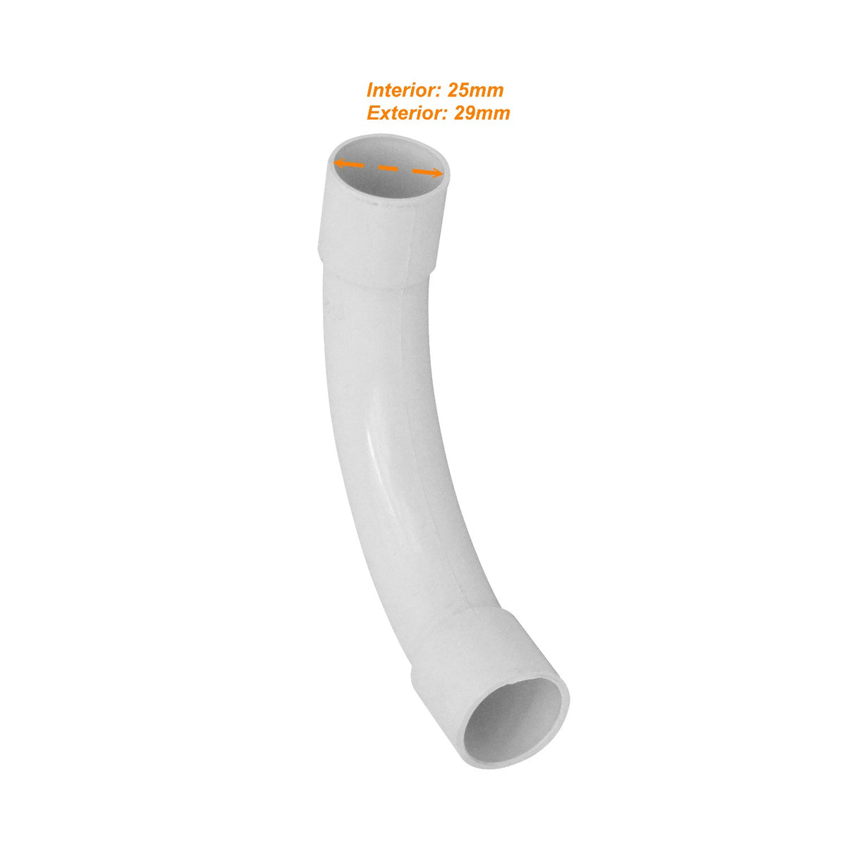 PVC25-C LINKCHIP 25mm Curva para Caño PVC Blanco Codo