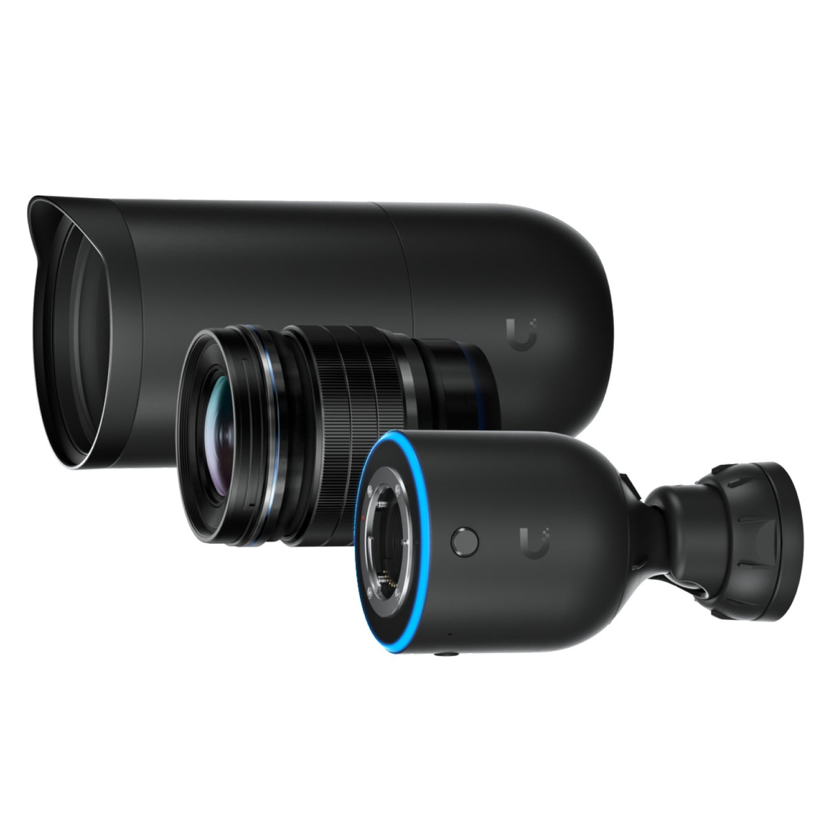 UVC-AI-DSLR. Cámara IP bala Ubiquiti de 8 MP con lente M.Zuiko 17 mm, protección IPX5, micrófono integrado, requiere PoE+ o adaptador activo