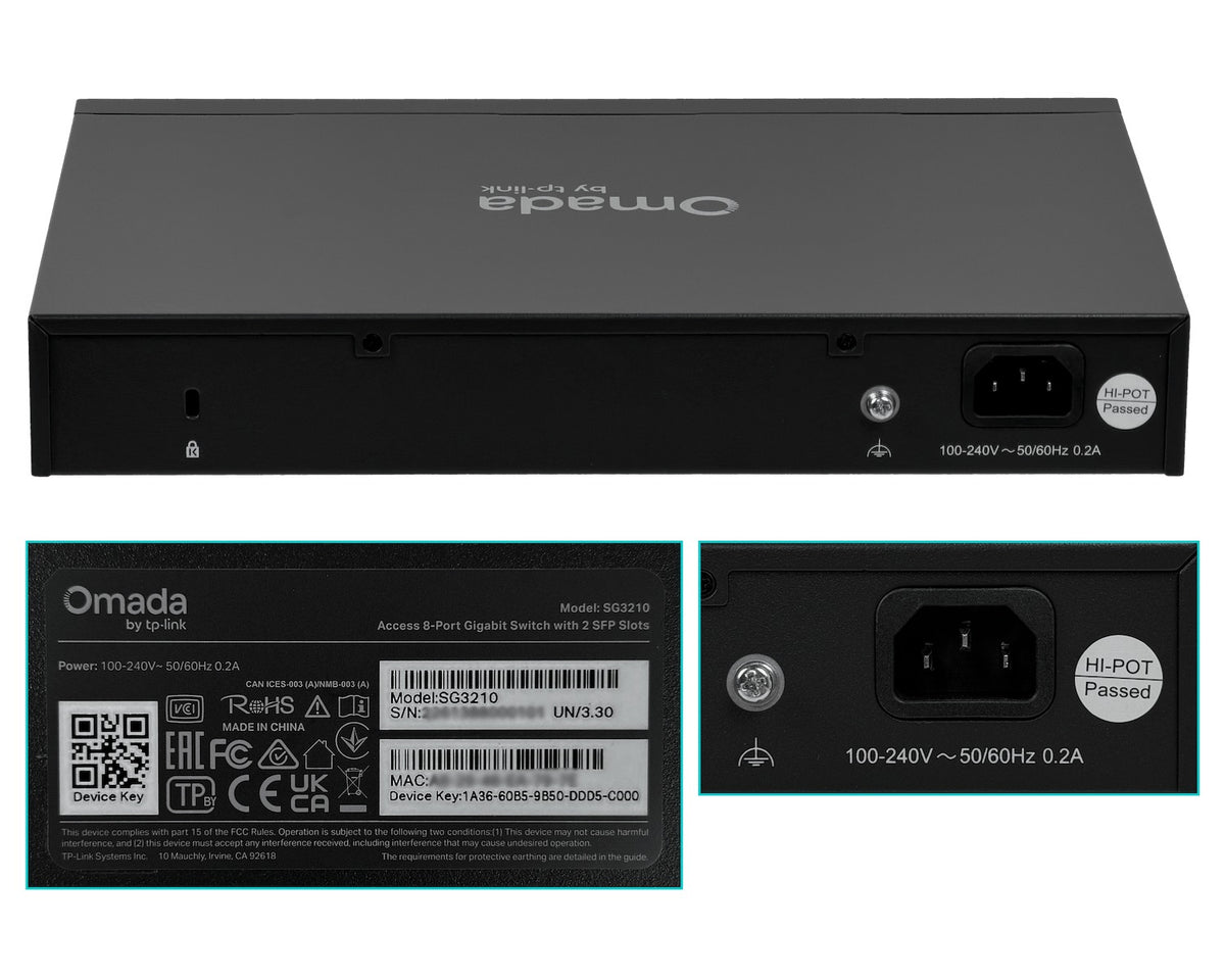 TL-SG3210 Switch gestionable TP-LINK de 8 puertos Gigabit, 2 ranuras SFP y consola RS232-RJ45, montaje en rack, modelo T2500G-10TS