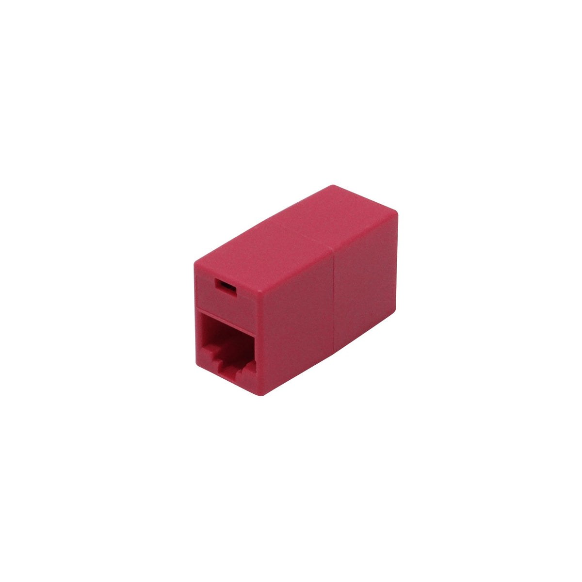 RJ45-CR Acoplador hembra-hembra RJ45 de color rojo para unión o empalme de red