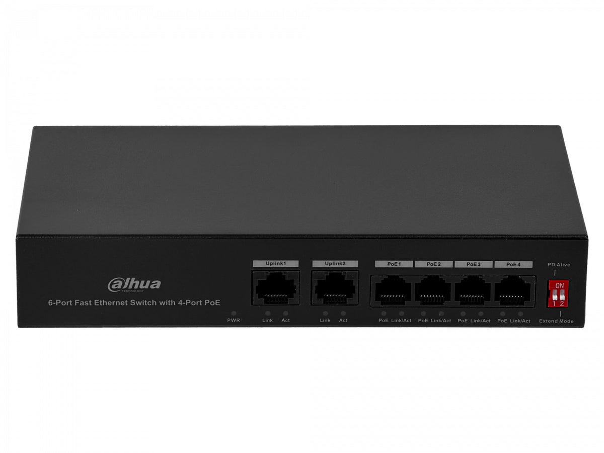 PFS3006 DAHUA Conmutador 6-100(4-PoE+af/at) 36W-total 100-240v