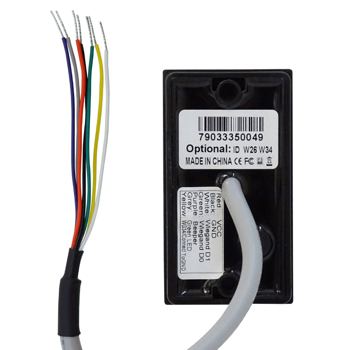 KR101E ZK Lector RFID 116x75mm Teclado req/6-14VDC 6-pin Zumbador sin-Pulsadores