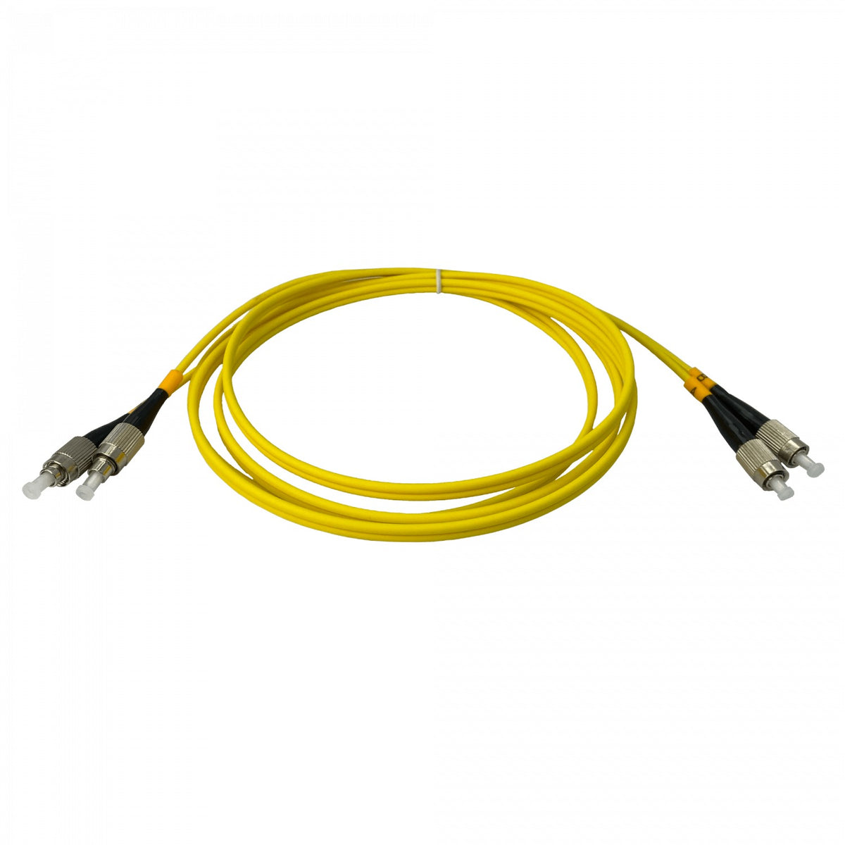 JFSFF2. Latiguillo de fibra óptica monomodo dúplex FC/UPC-FC/UPC de 2 metros, cable de 9/125 µm y 3 mm