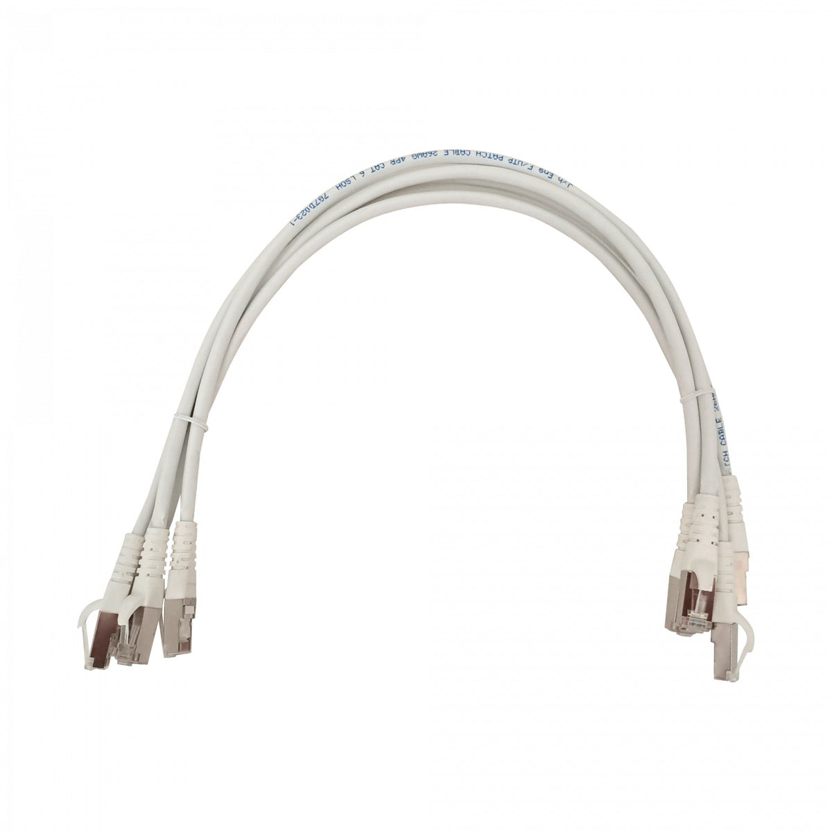 CP6FW-05-4 LINKMADE 4 Unidades Cable de Parcheo Multifilar F/UTP CAT6 Blanco LSZH de 50cm Moldeado por Inyección