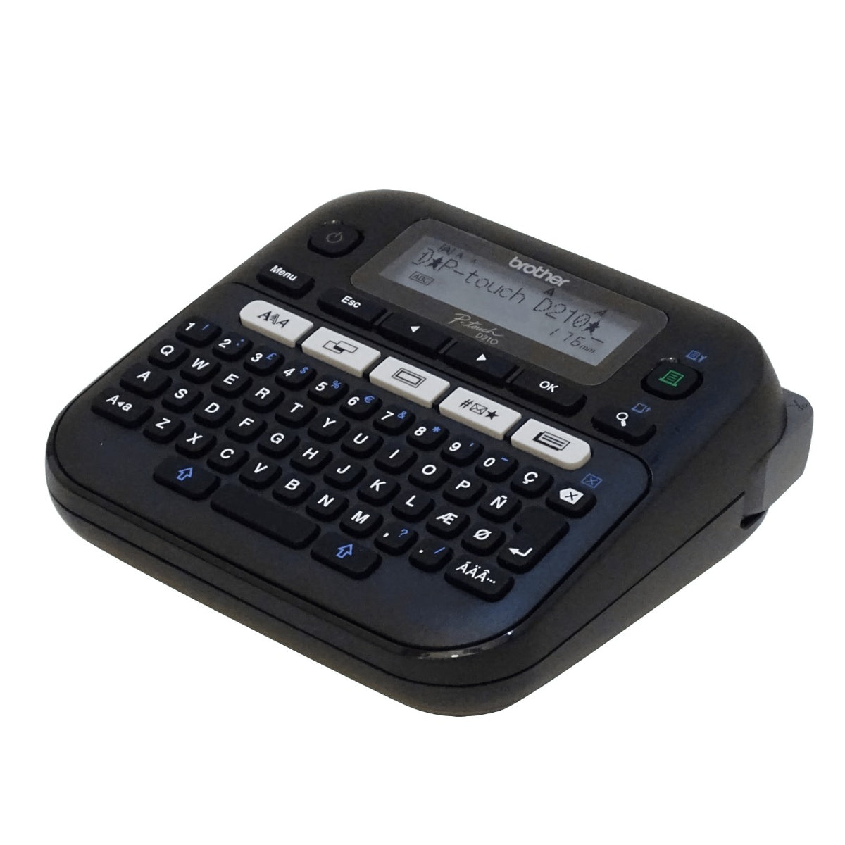 PT-D210 BROTHER Rotuladora de Oficina QWERTY para Cintas TZe de 3,5 a 12mm, 6 Pilas AAA o Fuente 9V