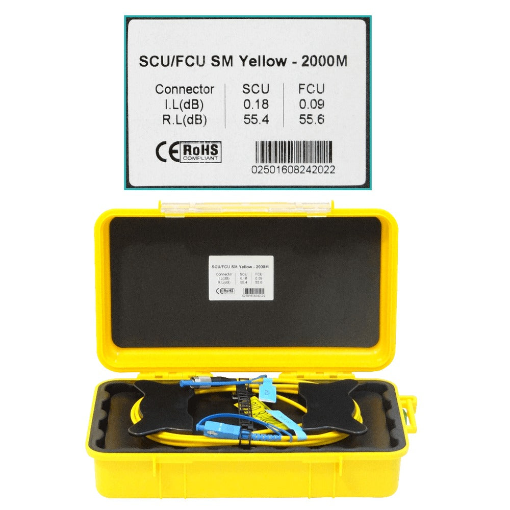 BOB-2CF 2km 9/125 SC/UPC-FC/UPC G652 Monomodo SM SX 2000m Carrete de Lanzamiento