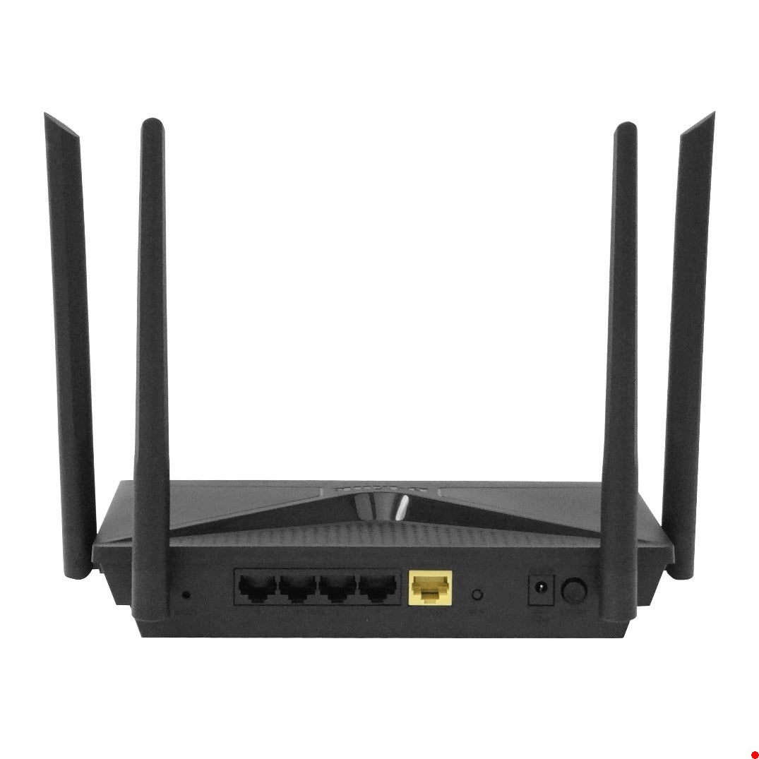 DIR-2150. Enrutador inalámbrico D-LINK AC2100 de doble banda con 1733 Mbps en 5 GHz, 300 Mbps en 2.4 GHz, 4 antenas fijas, 4 puertos LAN Gigabit y 1 puerto WAN.