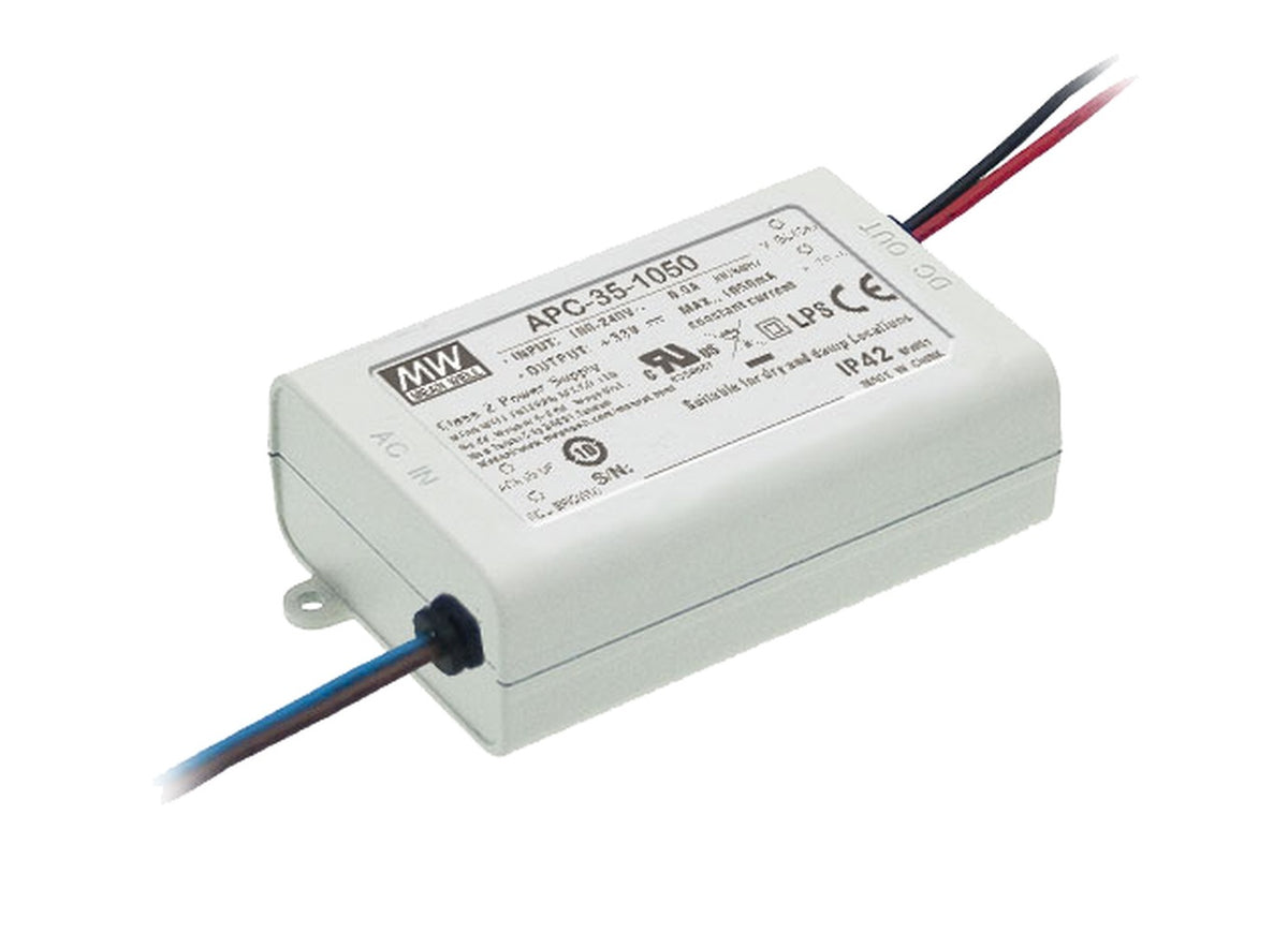 Driver LED plástico corriente 35W APC-35 - 500mA (comúnmente usado)
