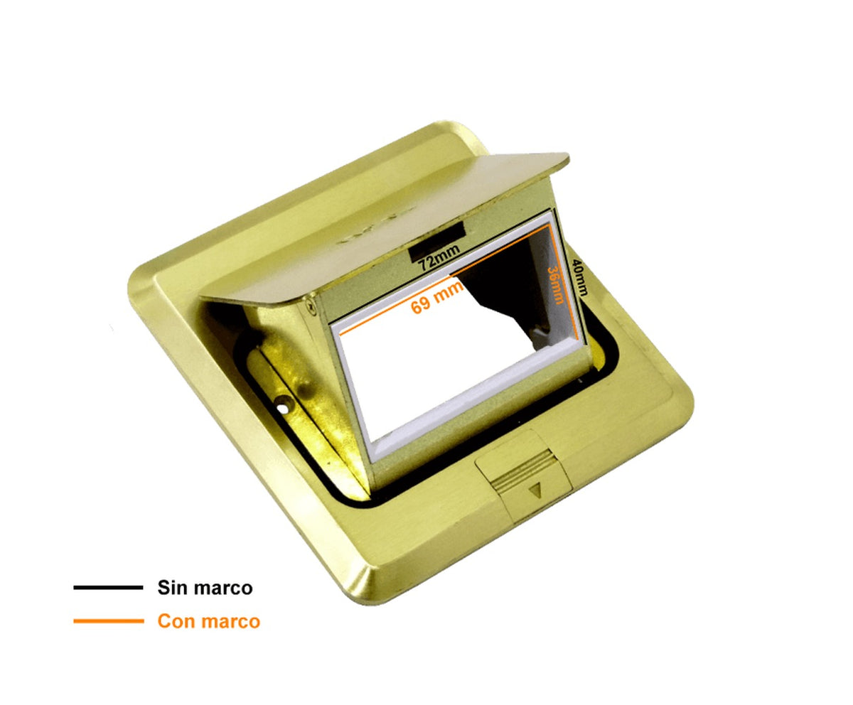 RST-6P 6-Conectores-RJ45-Hembra Caja de Superficie Abatible Metálica 100x100x55mm Cubierta-120x120mm