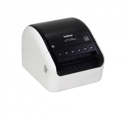 QL-1110NWB BROTHER Impresora Térmica de Etiquetas con Corte Automático, Ancho 103mm, Doble USB, LAN, WiFi, Bluetooth, 300dpi, Compatible DK