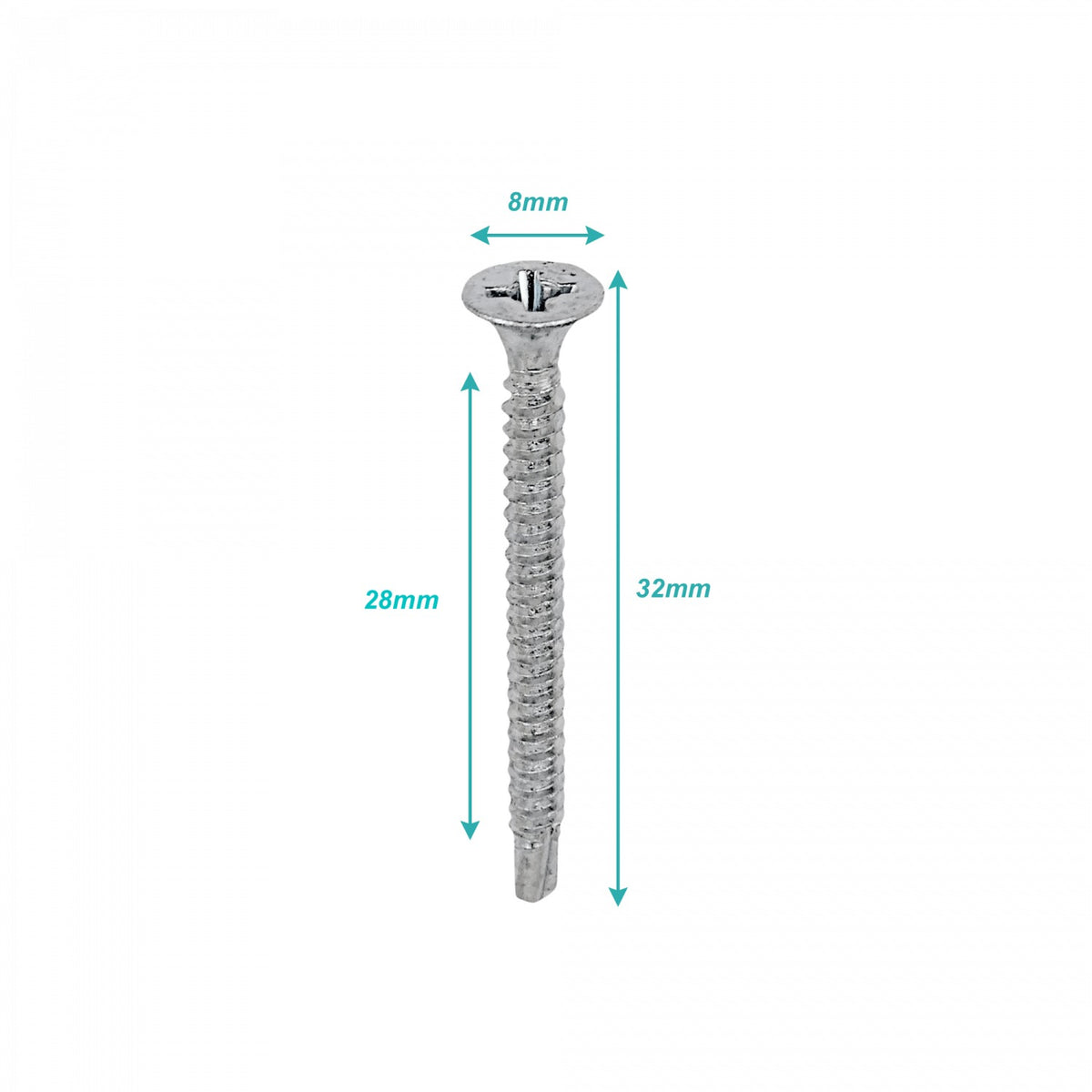 YUS6-10 50-unidades Tornillo Autoperforante para Volcanita 6x1.1/4-pulgadas Largo-32mm Zincado 651141010