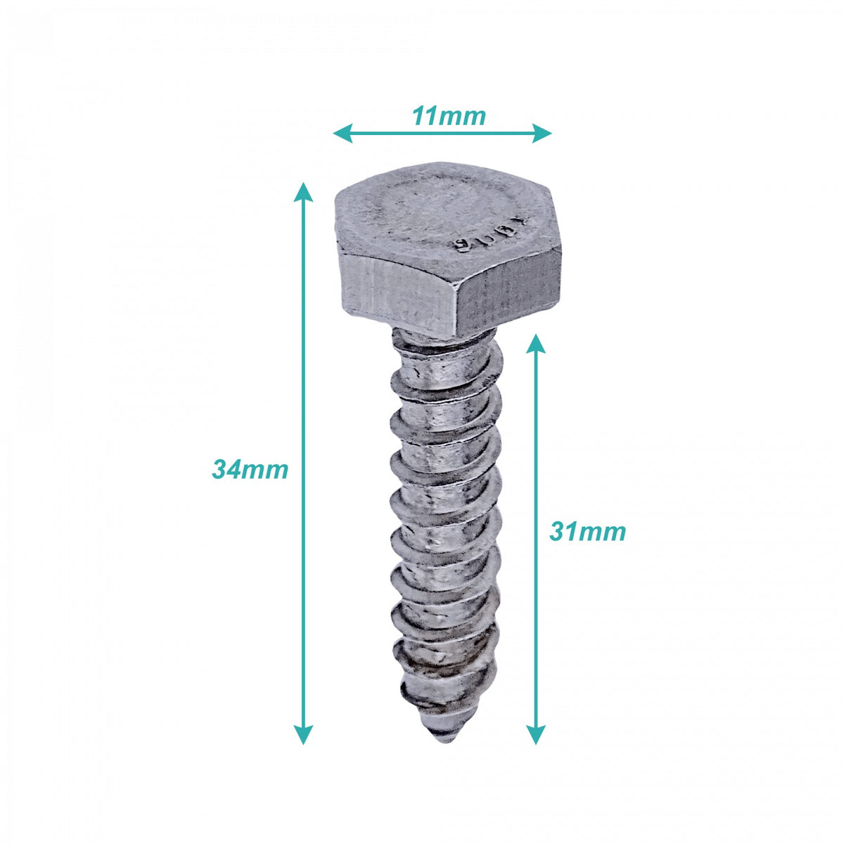 YUF6-10. 100 unidades. Tornillo para madera de acero inoxidable 1/4-10 X 1-1/4 pulgadas 604840001