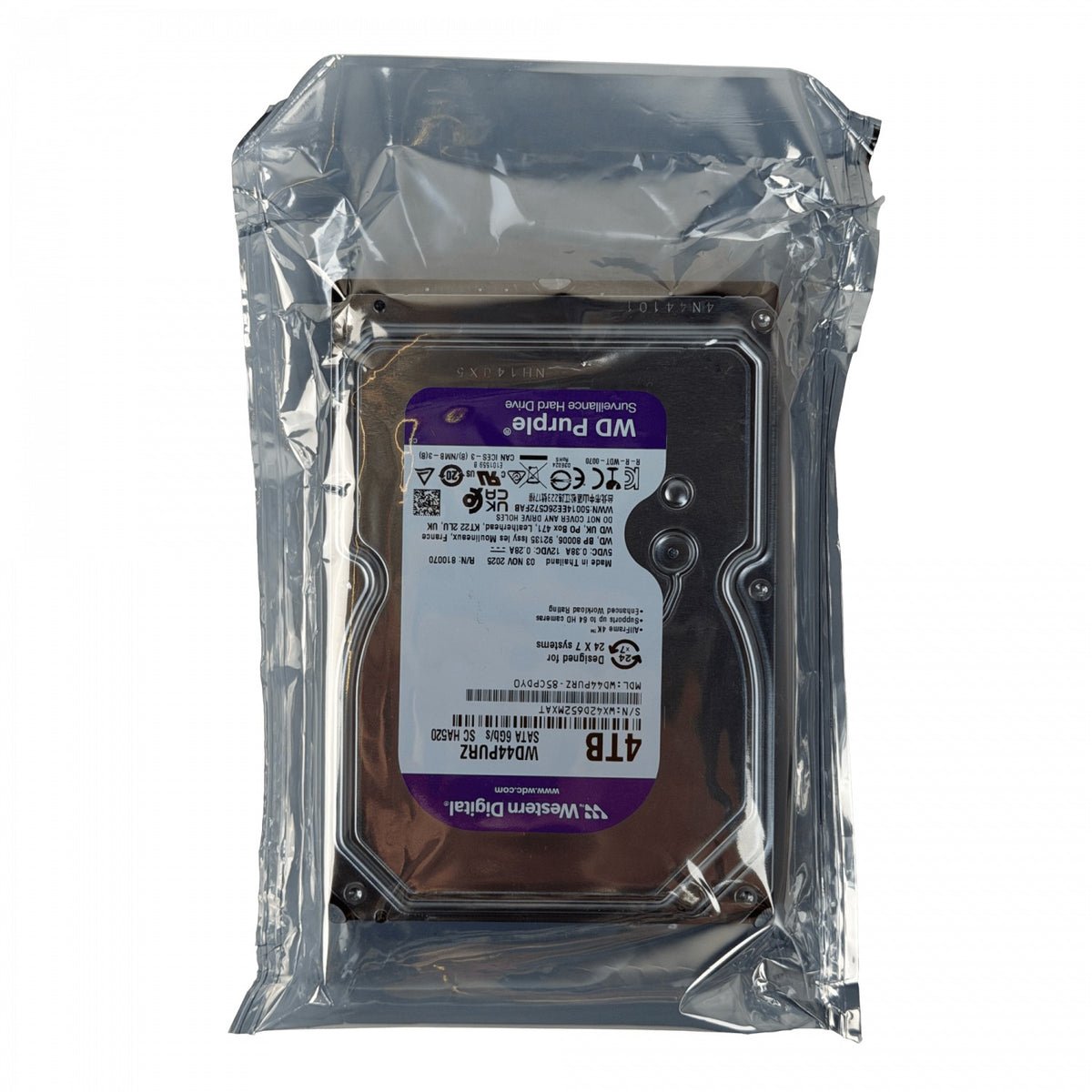 WD44PURZ WESTERNDIGITAL Disco Rígido Interno de 4TB, 256MB de Caché, 5400 RPM, Factor de Forma 3,5 Pulgadas, Interfaz SATA 6Gb/s