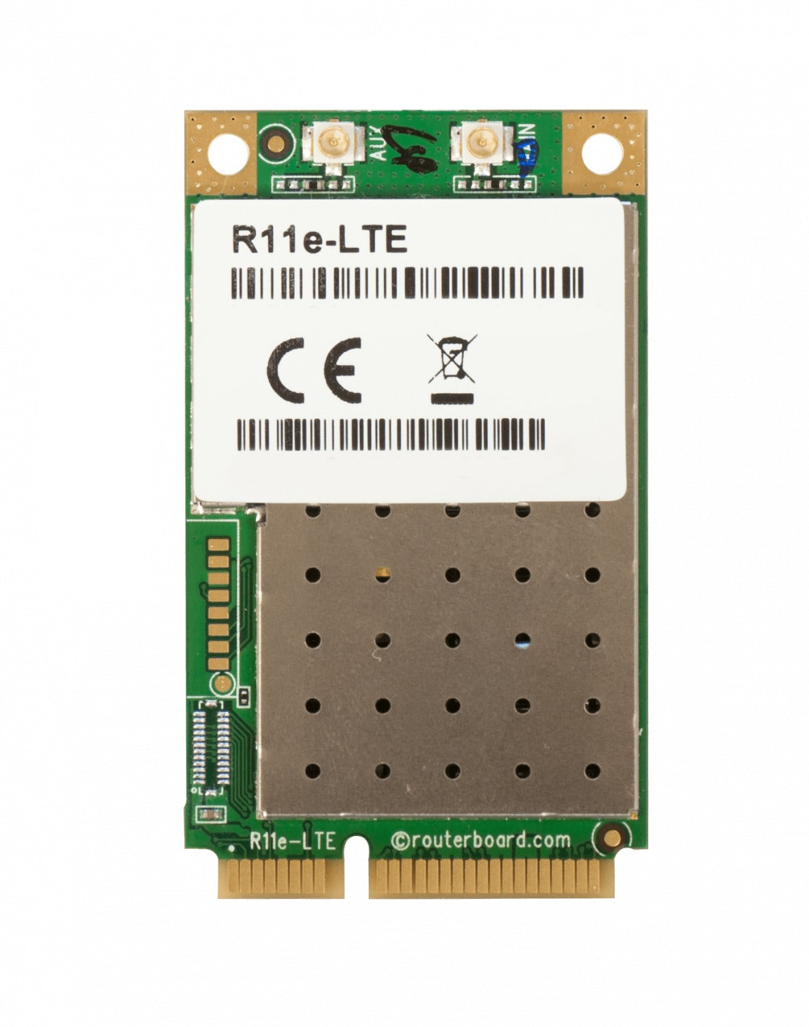 R11E-LTE MIKROTIK 2 conectores U.FL LTE Bandas 1/2/3/7/8/20/38/40 3G Release 7 2G Clase 12 MiniPCIe