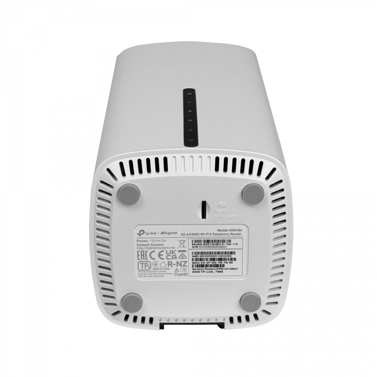 NX510V TP-LINK Router 5G LTE WiFi 6 con 1 Ranura SIM, 2 Conectores SMA, 2 Puertos LAN, 1 Puerto WAN/LAN, 1 Puerto RJ11, Incluye Fuente de 12V