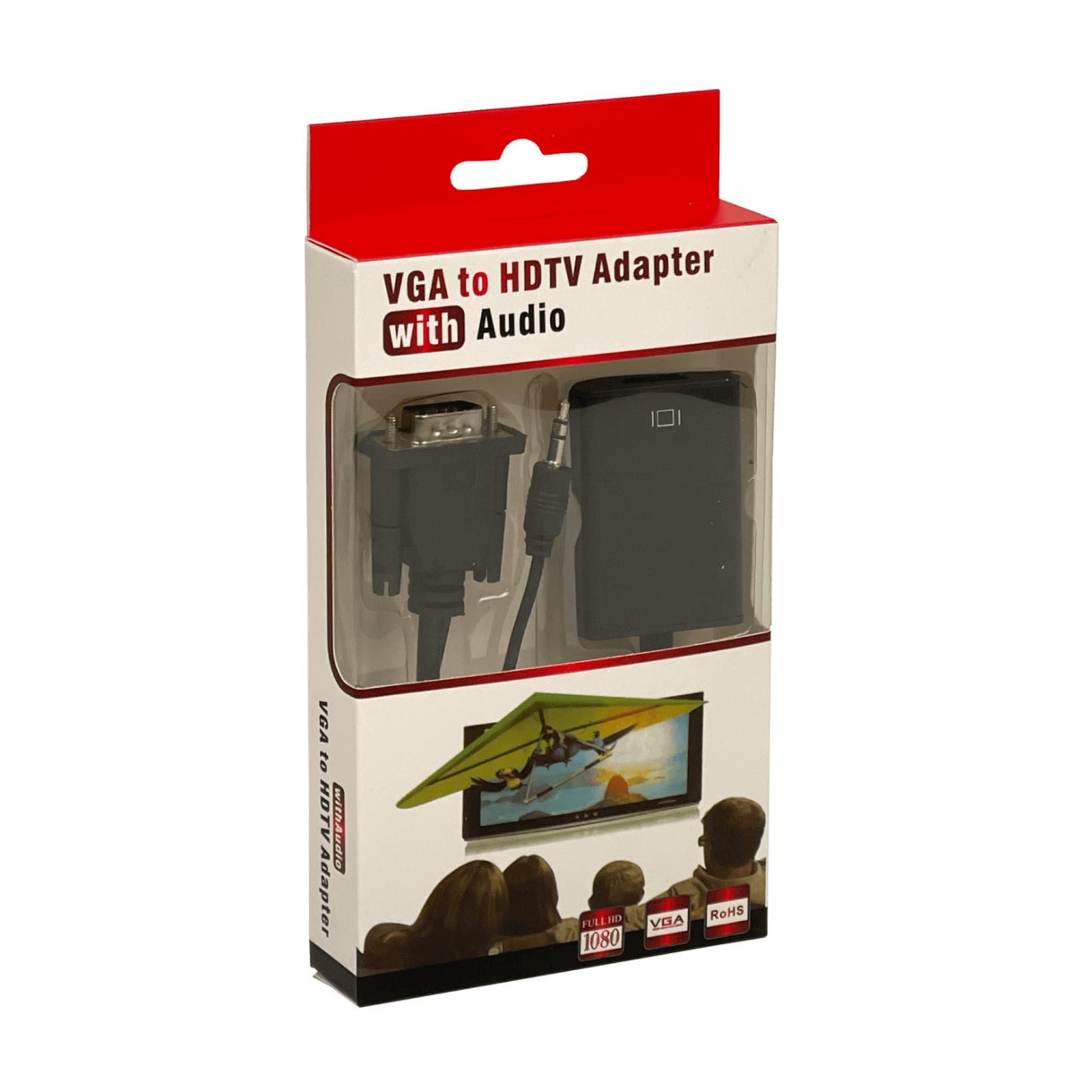 VGAHDMI Adaptador VGA-Hembra/Entrada Audio 3,5mm-Hembra a HDMI-Hembra/Salida Convertidor de Señal Video Phone-1/8