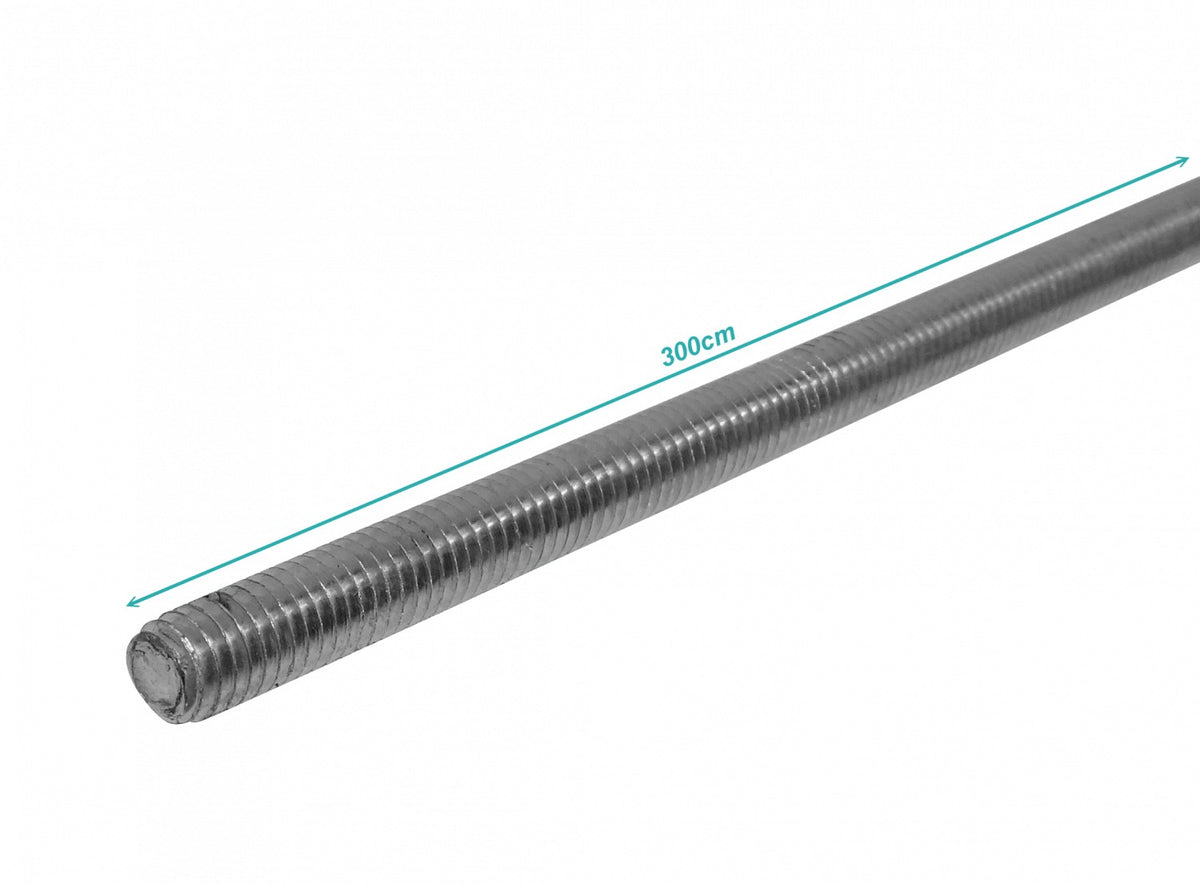 ZP38 3/8pulgadas x3mt Hilo Sinfin Zinc 300cm Esparrago 9,53mm Barra Hilada