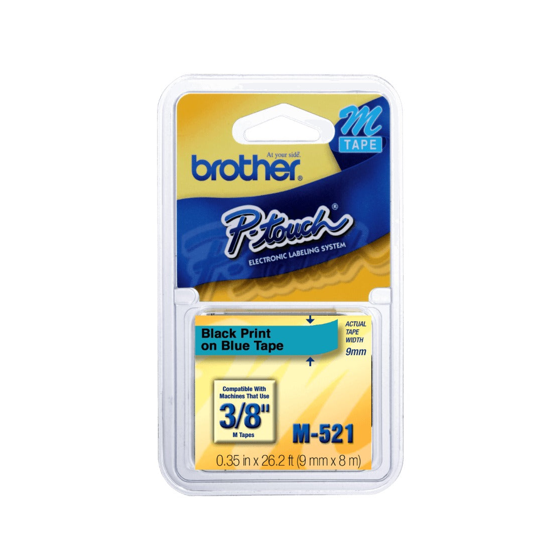 M521 BROTHER 9mm Negro sobre Fondo Azul Cinta 8 metros para PT-90