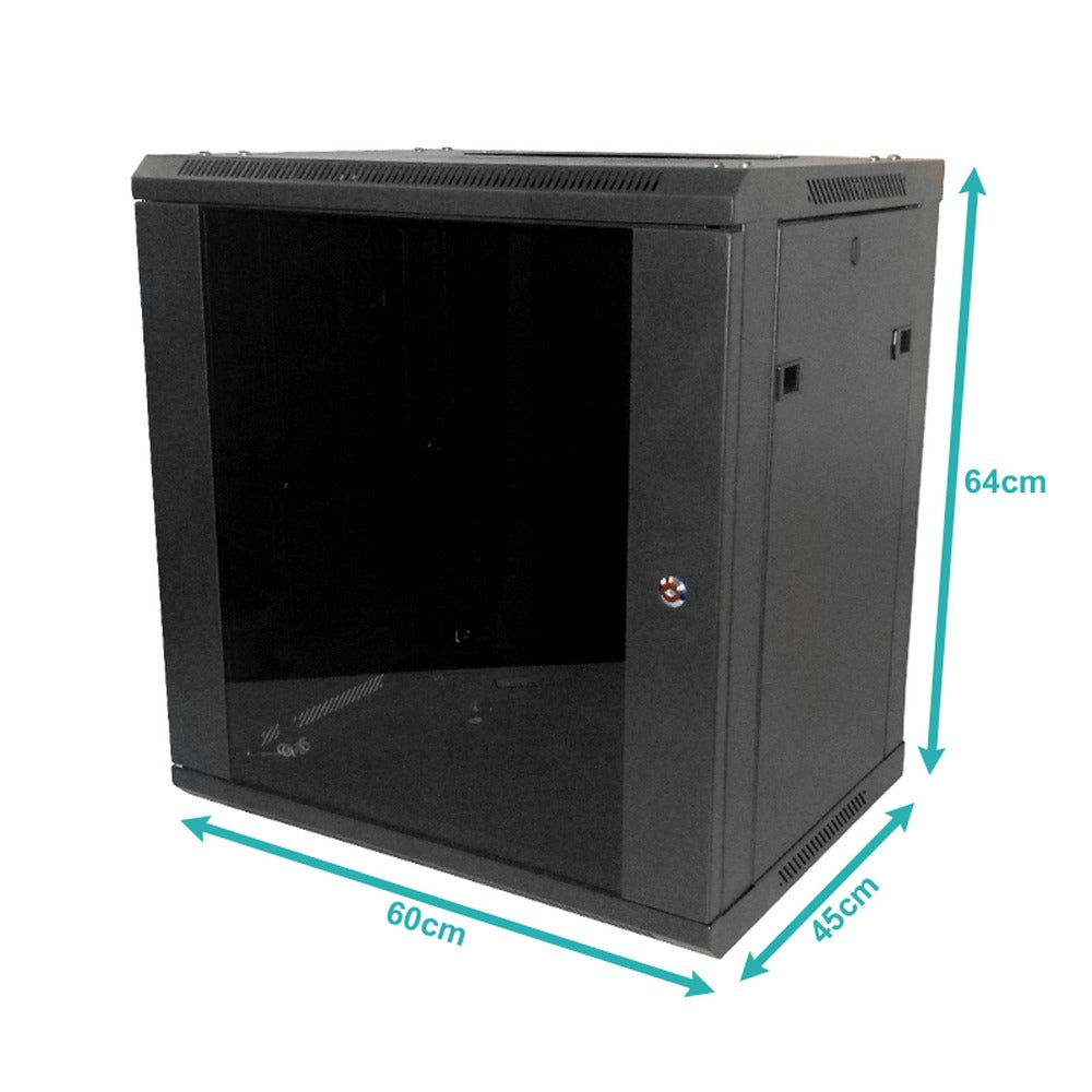 RK12-4L LINKMADE 45cm-Fondo 12U Armario Rack Mural Negro inc/M6-4KIT/2U