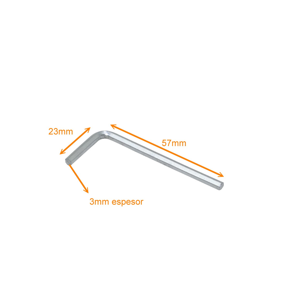 ALLEN-30 Llave hexagonal tipo Allen de 3,0 mm, dimensiones 57 x 23 mm