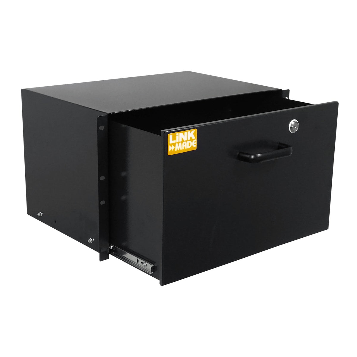 RAC-6U LINKMADE Bandeja porta-equipos 6U con cerradura color negro para armario rack altura 6 unidades profundidad 30cm