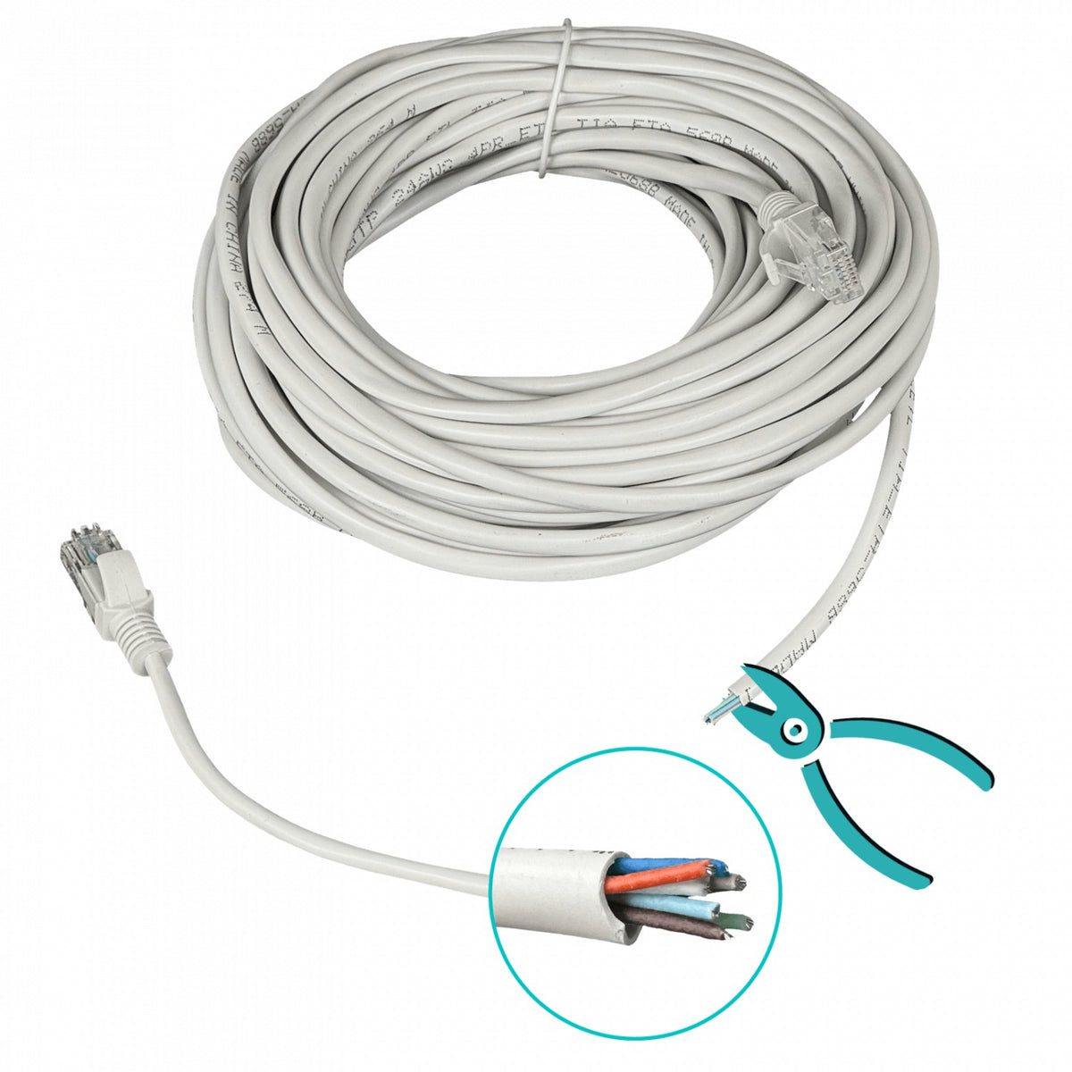 CPG-15C 15 metros Cat5E Gris Latiguillo de Red Moldeado Multiconductor