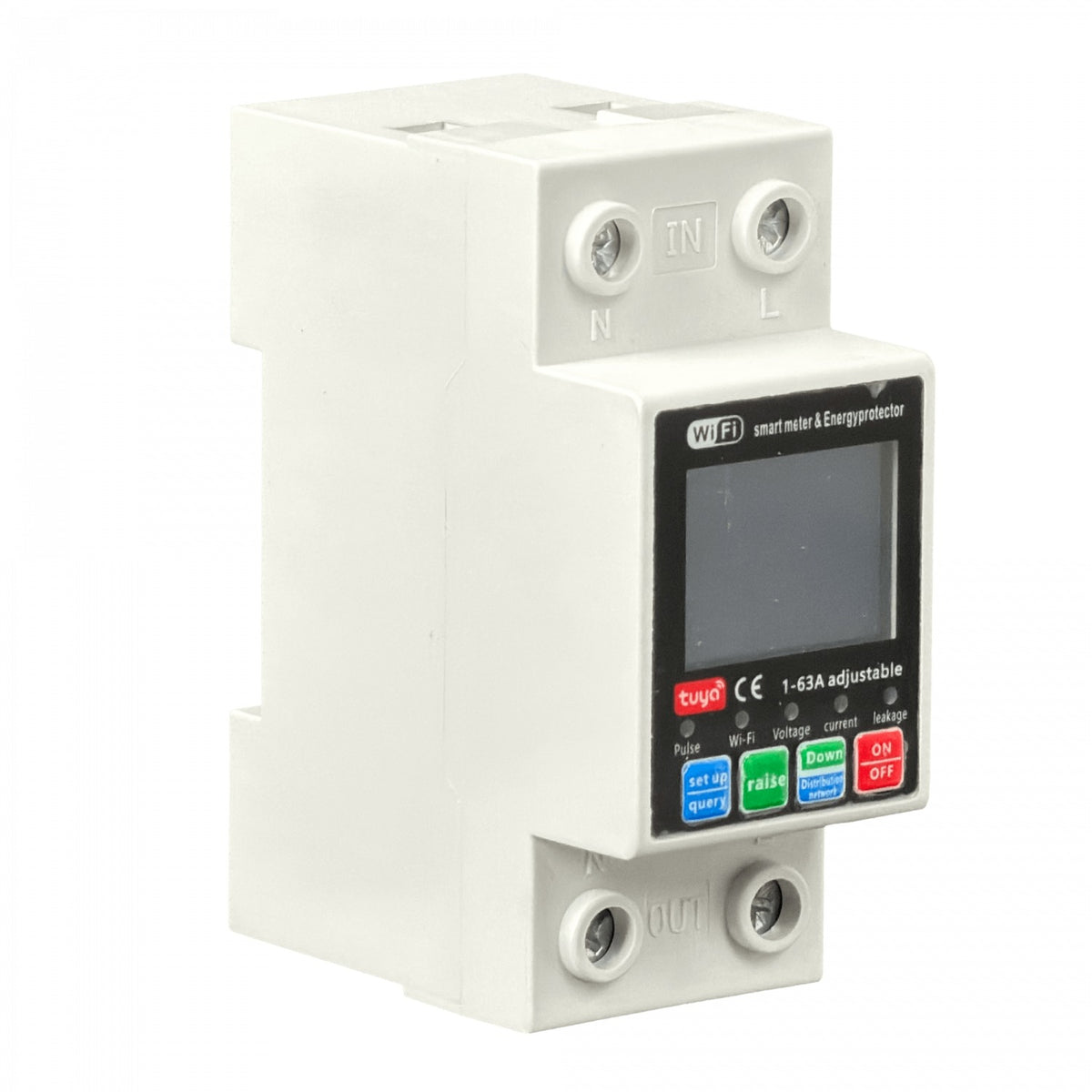AUTO-WIFI-63A. Interruptor automático WiFi de 63 A, rango de voltaje ajustable 150-300 V y corriente regulable de 1 a 63 A