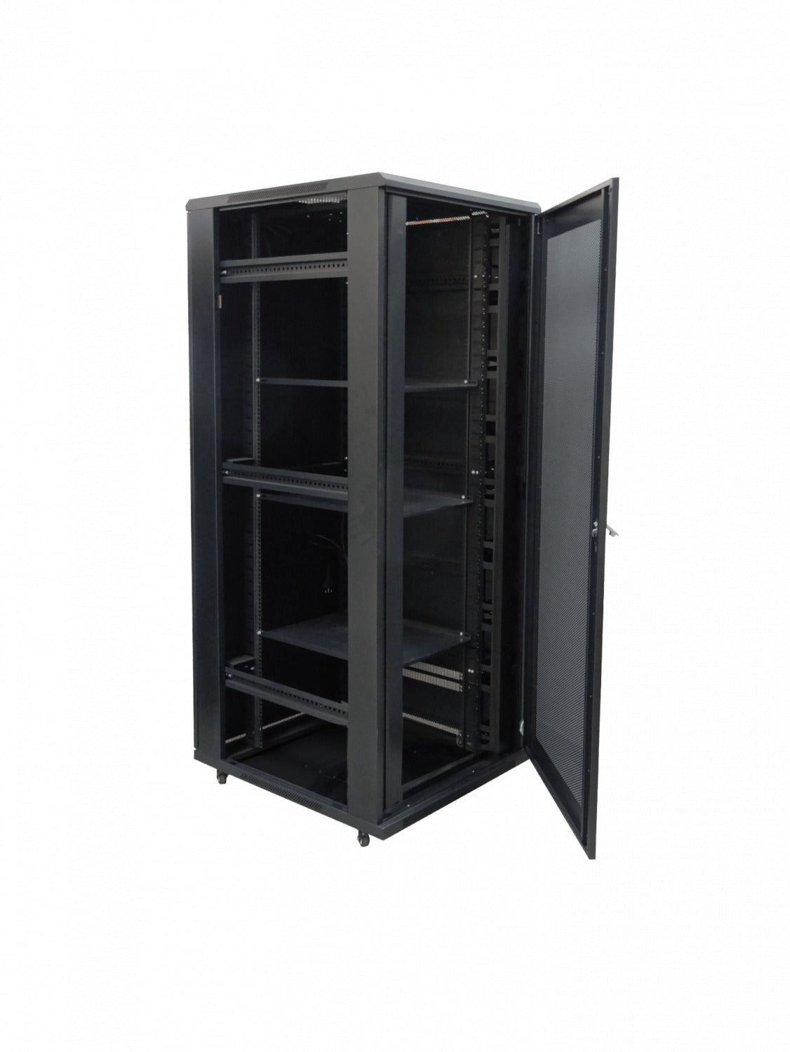 RK42-9P8L LINKMADE Armario Rack 42 Unidades 800mm Ancho 900mm Profundidad Negro con 2 Guía-Cables Verticales