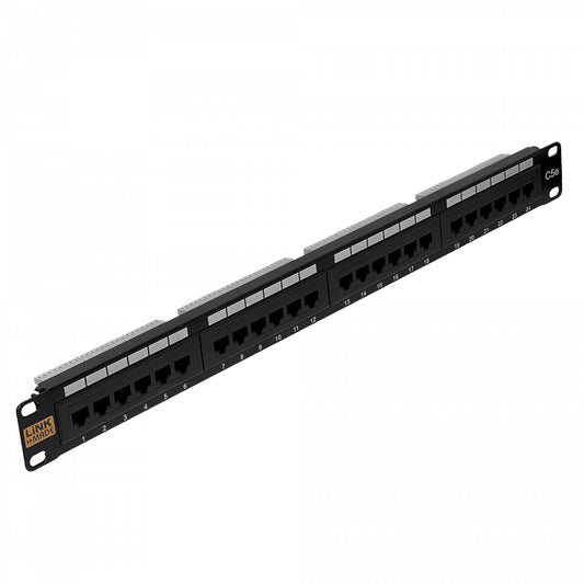 PP524L LINKMADE Panel de Parcheo 24 Puertos RJ45 CAT5E UTP 1U con Certificación UL