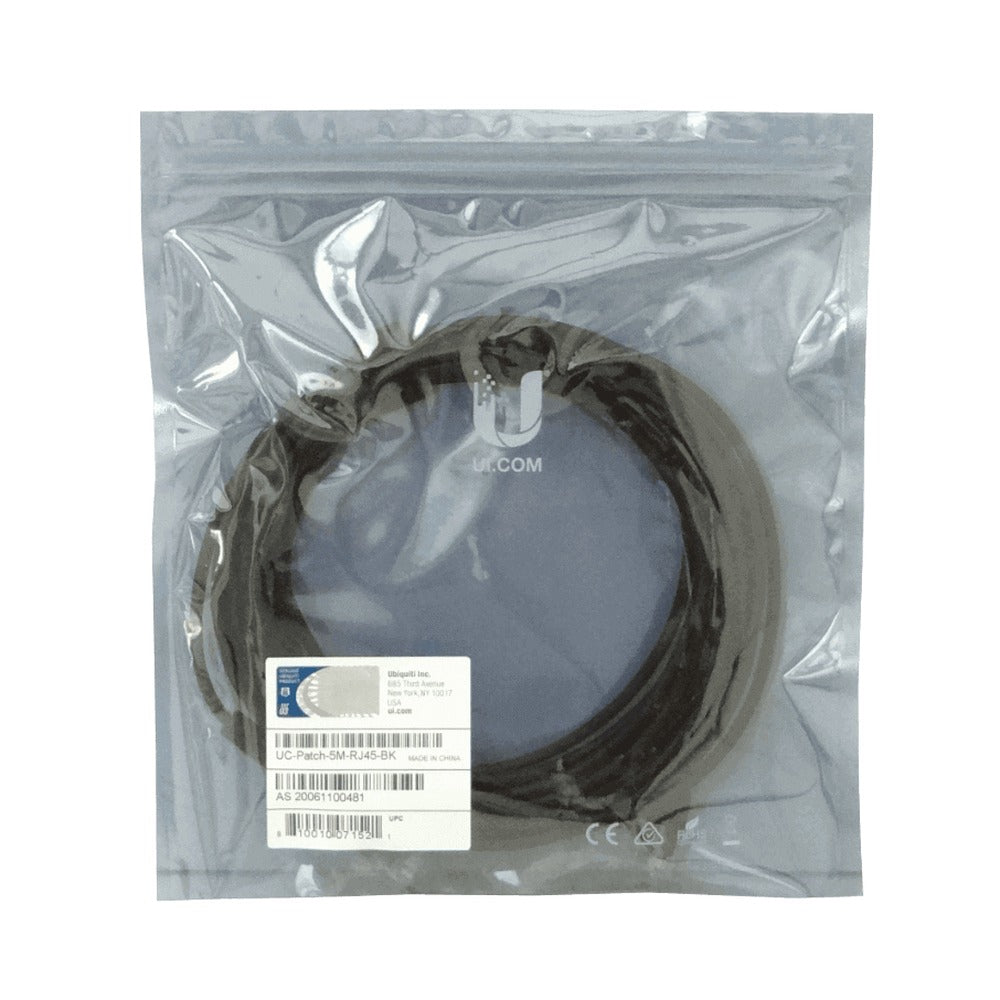 NUP-5. UI Negro 5mt Cable Cat6 RJ45 500cm U-Cable-Patch-5M-RJ45-BK U-CABLE-PATCH-5M-RJ45-BK UBIQUITI