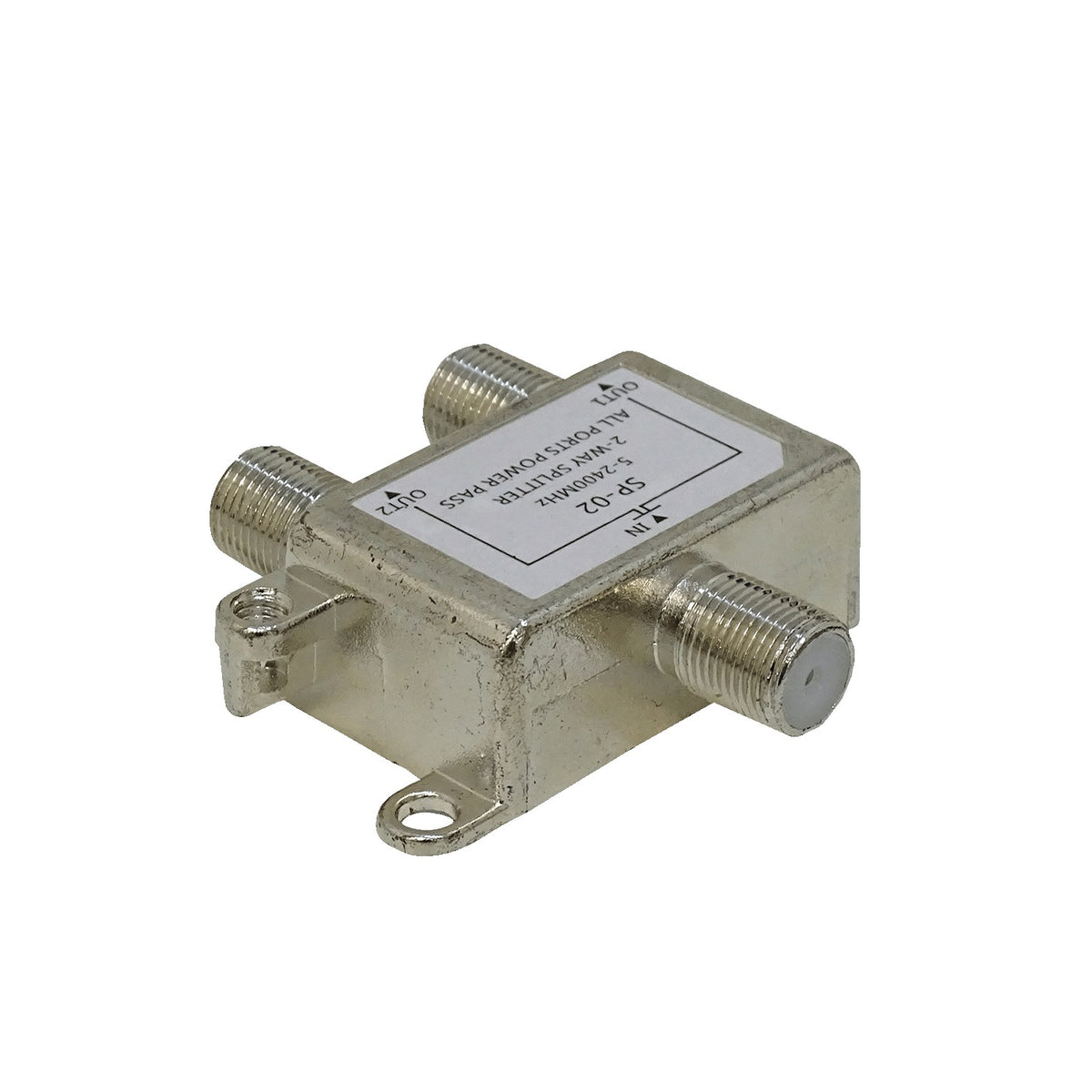 F-2X1 Divisor coaxial 1 entrada F Hembra 2 salidas F Hembra 5-2400MHz 75 ohmios TV