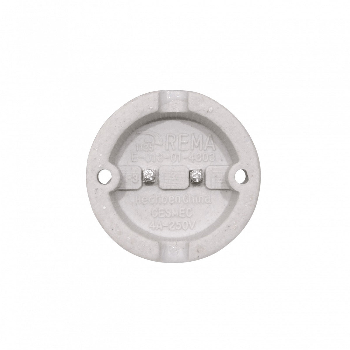 SOQ-E27 REMA Marfil Base Plana E27 400W 250VAC Portalámparas Portabombilla SEC-4489
