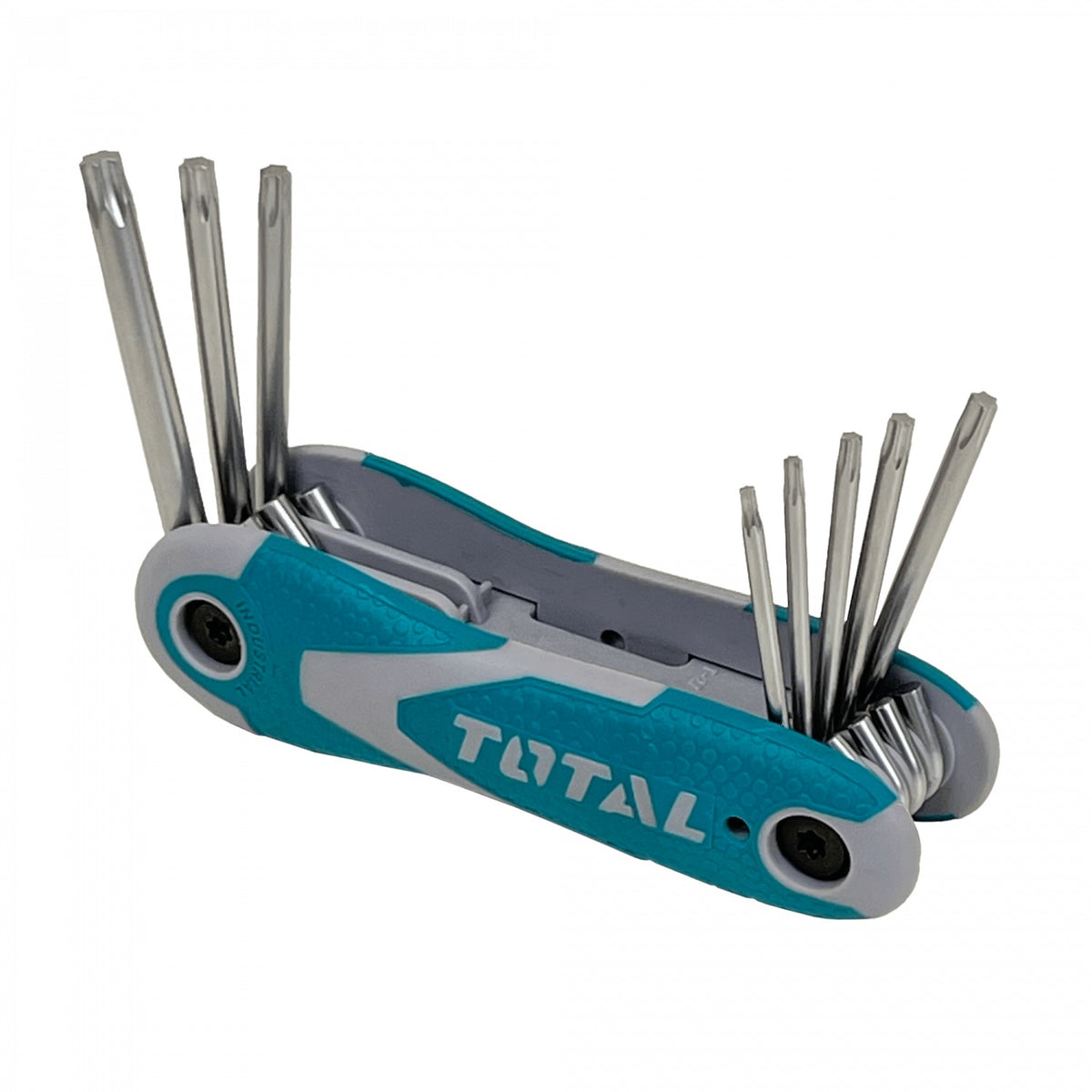HW-121L TOTAL Juego de 8 llaves de punta Torx: T-9, T-10, T-15, T-20, T-25, T-27, T-30, T-40