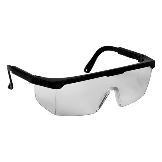 ANTIP-327. Gafas de protección transparentes con marco negro, lentes de seguridad ocular.