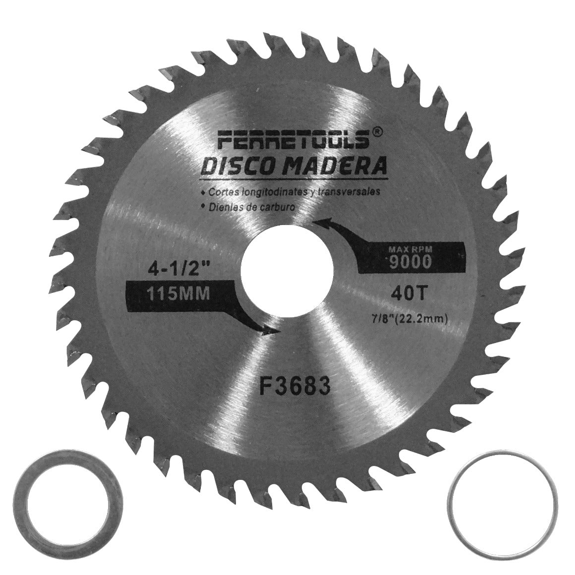 MAD4-40T 115mm 40T 22,2mm 9000rpm Hoja Sierra Circular para Madera Carburo F3683