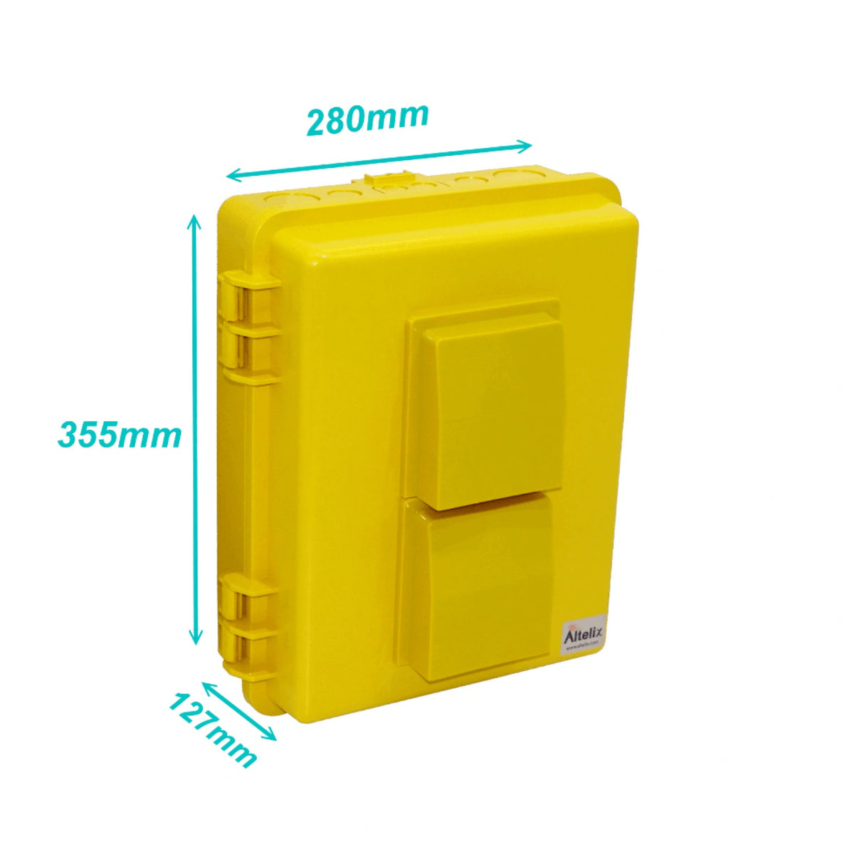 NP141105YV ALTELIX Caja Estanca Amarilla Ventilada 355x280x127mm IP55 NEMA3 PC+ABS