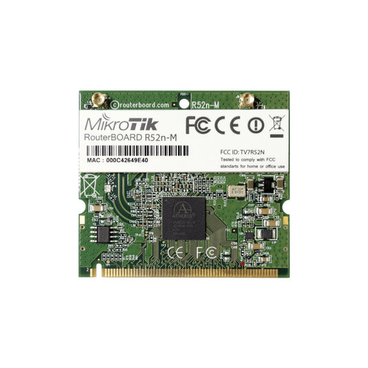 R52NM MIKROTIK 2-MMCX 23DBM 2,4GHZ/5GHZ A/B/G/N300 200MW AR9220 TARJETA MINIPCI