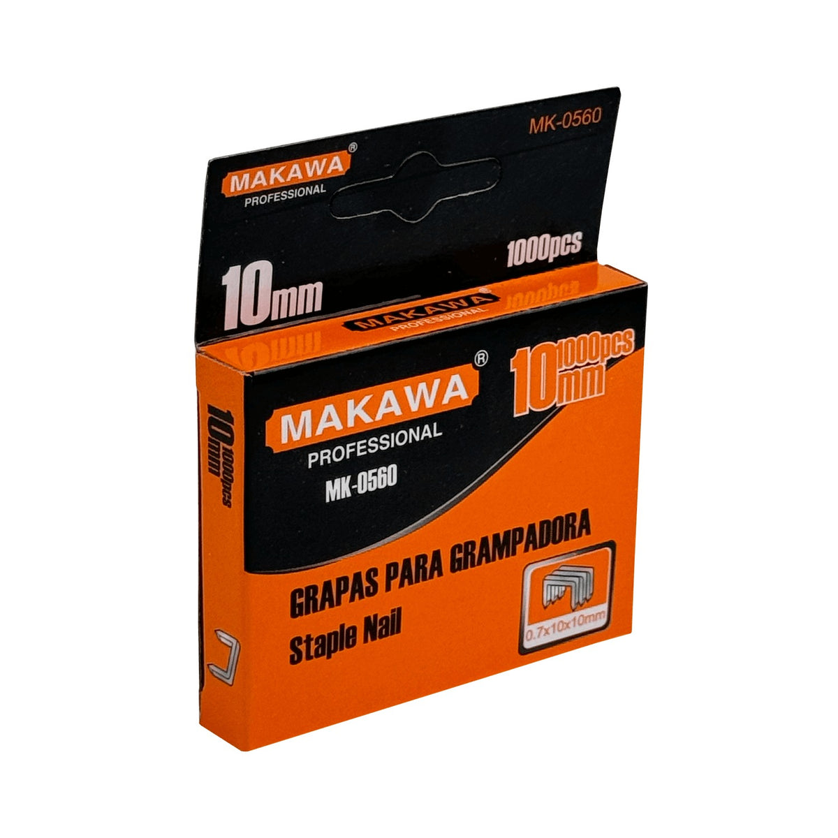 KM-1392 KAMASA Grapas 10mm Rectangulares 1000-un Sujecion Clips 0,7x10x10mm