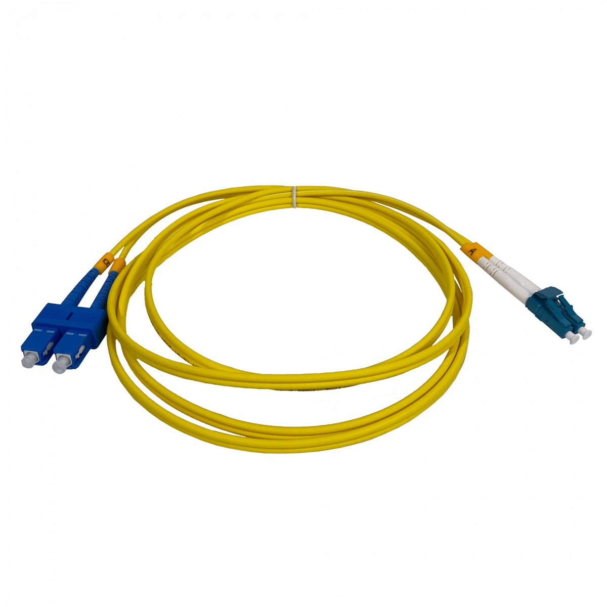 JFSLC2. Cable Conectorizado de Fibra Óptica Monomodo SM Dúplex LC a SC/UPC de 2 metros, 9/125 µm, 3 mm