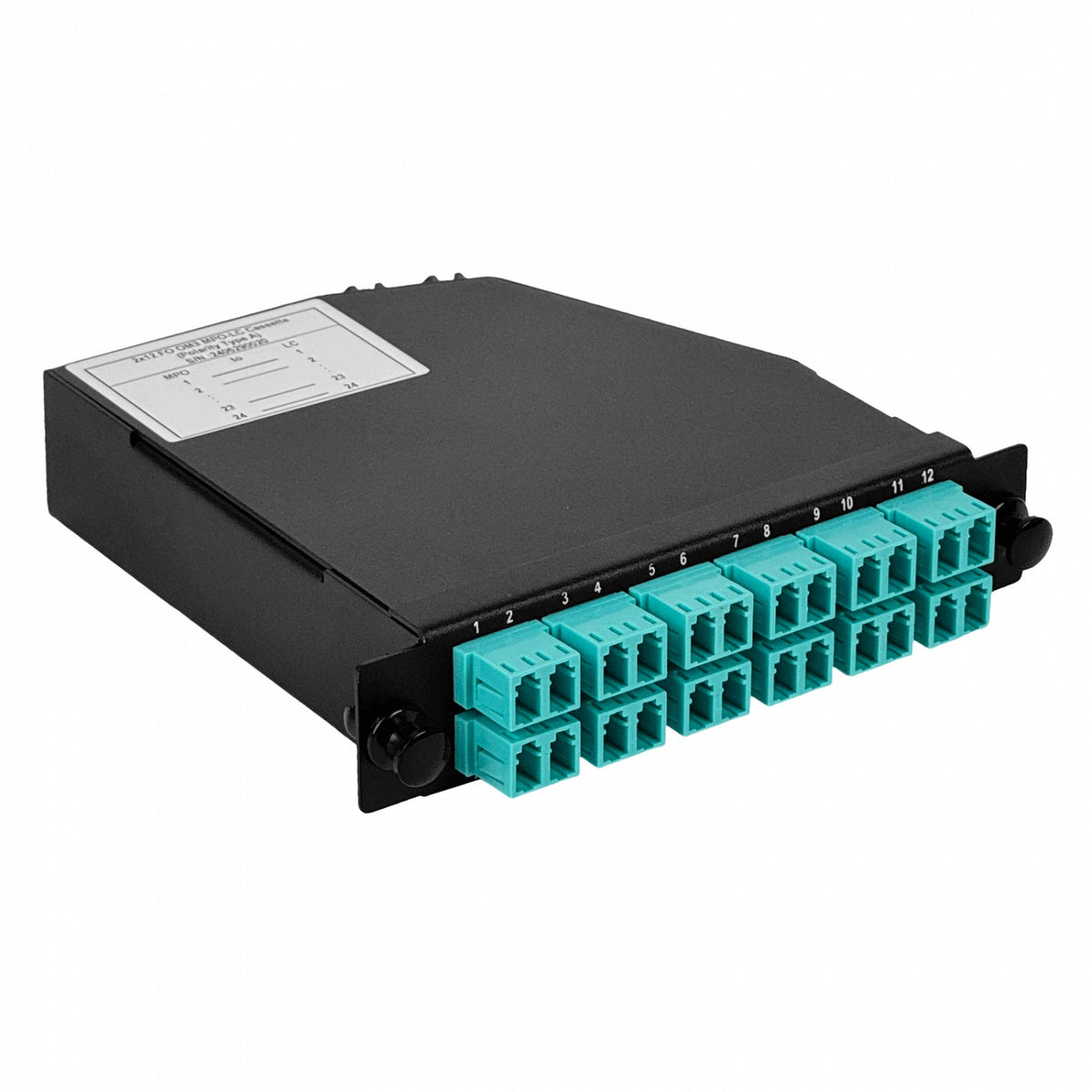 CALCOM3 OM3 24-LC 2-MPO/M Casete para/1U-3P 130mm Fibra Pre-ensamblada