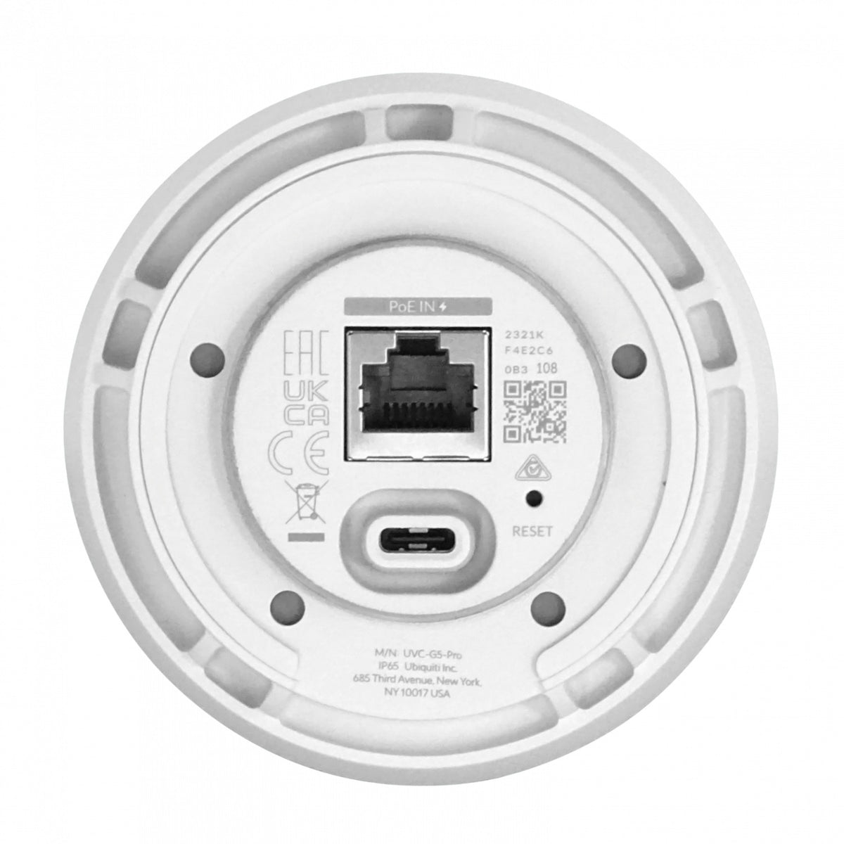 UVC-G5-PRO. Cámara IP tipo bala UI resolución 4K visión nocturna infrarroja de 25 m zoom óptico 3X protección IP65 micrófono 1-100 requerimiento PoE activo UVC-G5-PRO-EU UBIQUITI
