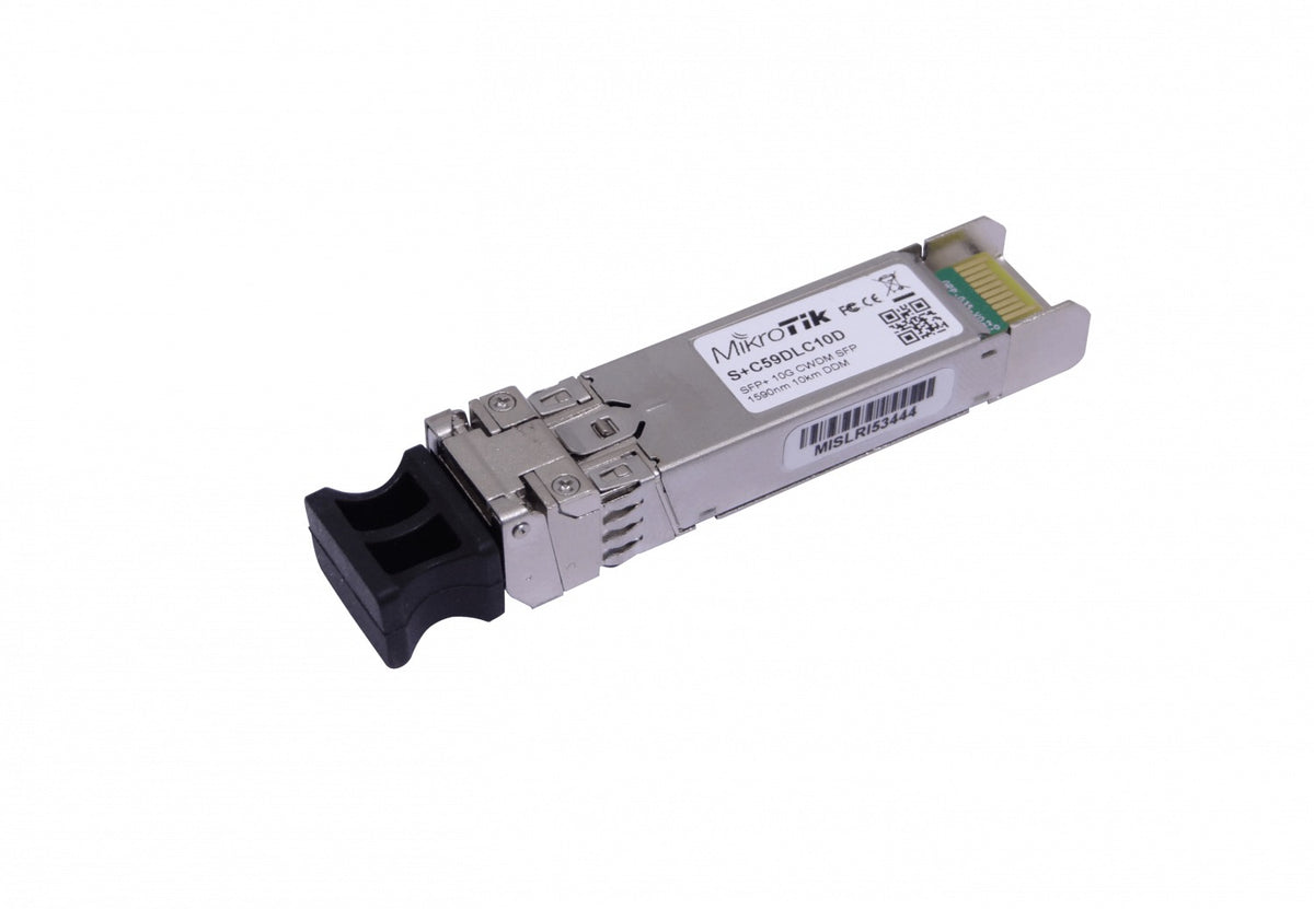S+C59DLC10D MIKROTIK Transceptor SFP+ 10G SM 1590nm para CWDM-MUX8A, 10km, 2 Conectores LC, DDM, Unidad